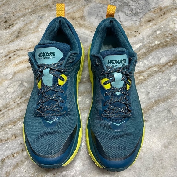 Hoka One One Challenger ATR 6 Hiking Running Shoe Blue Coral Primrose Men’s 9D main image 12
